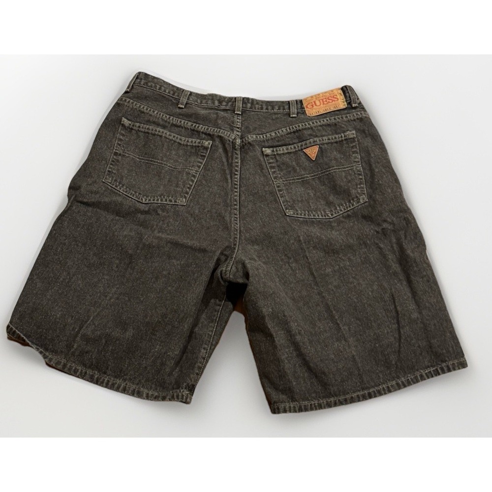 Vintage Guess Jeans Shorts 40 Black Workwear Baggy Made USA 90s Y2K JNCO